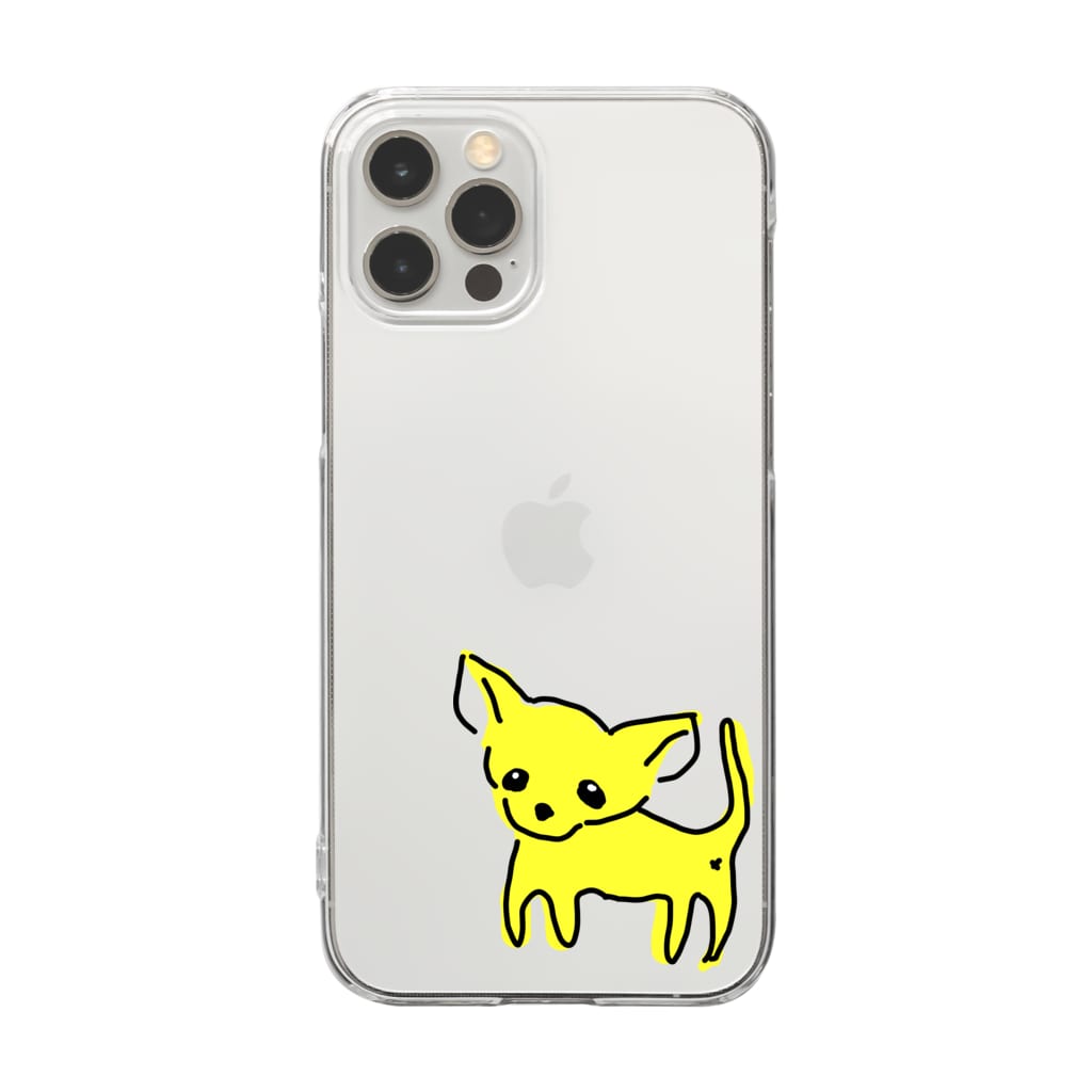 akane_art（茜音工房）のゆるチワワ（イエロー） Clear Smartphone Case
