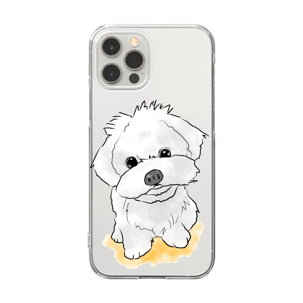 みぅ福島のマルチーズのイラスト Clear Smartphone Case