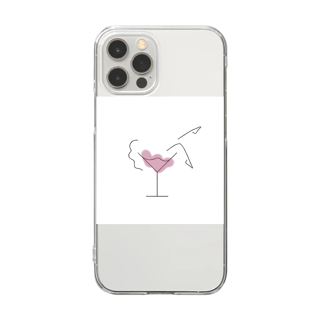 Fumitsuki's ShopsのWINE GIRL（on color） Clear Smartphone Case