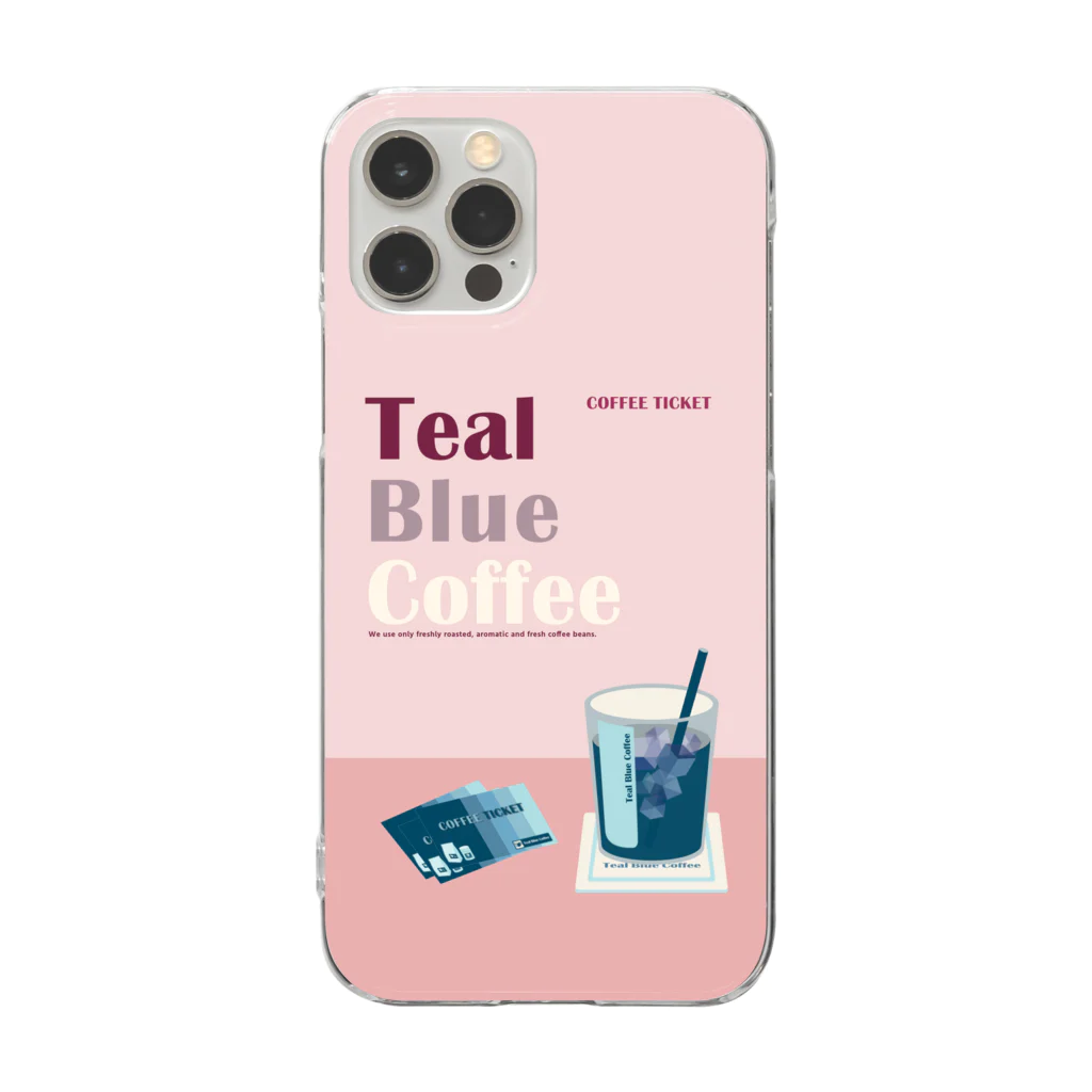 Teal Blue CoffeeのCOFFEE TICKET_ROSE Ver. 투명 스마트폰 케이스