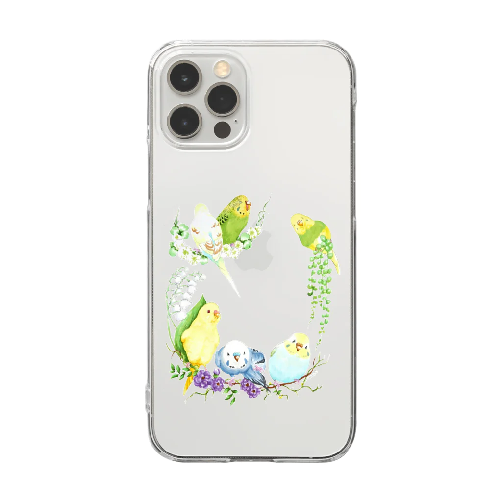 Gimme latte!のもりもりセキセイインコ Clear Smartphone Case