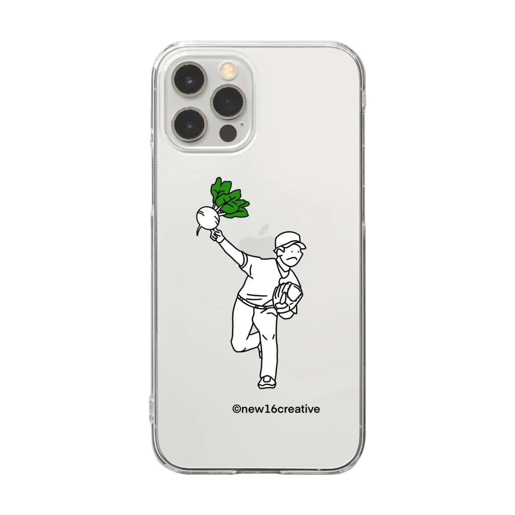 new16creative の野球×かぶ  Clear Smartphone Case