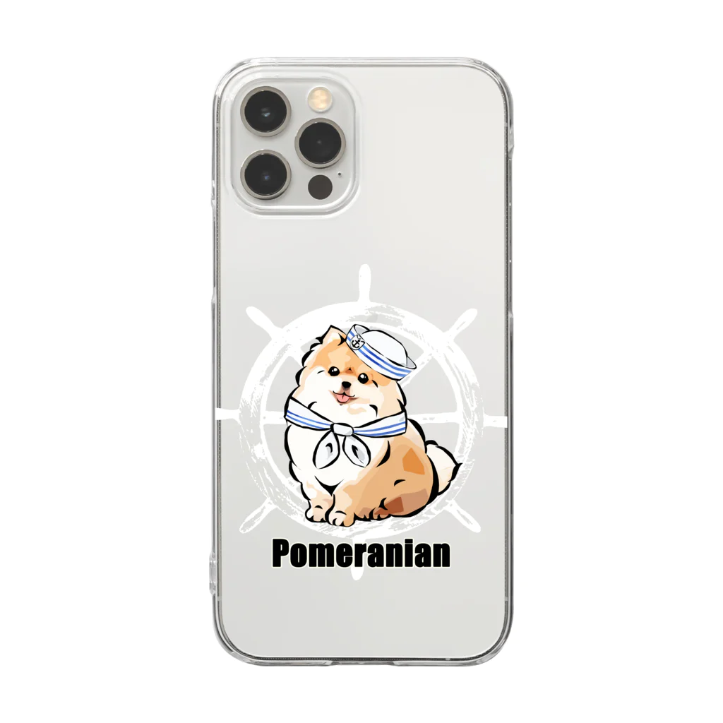 犬グッズの店しえるぶるーのマリンだワン！　ポメラニアン Clear Smartphone Case