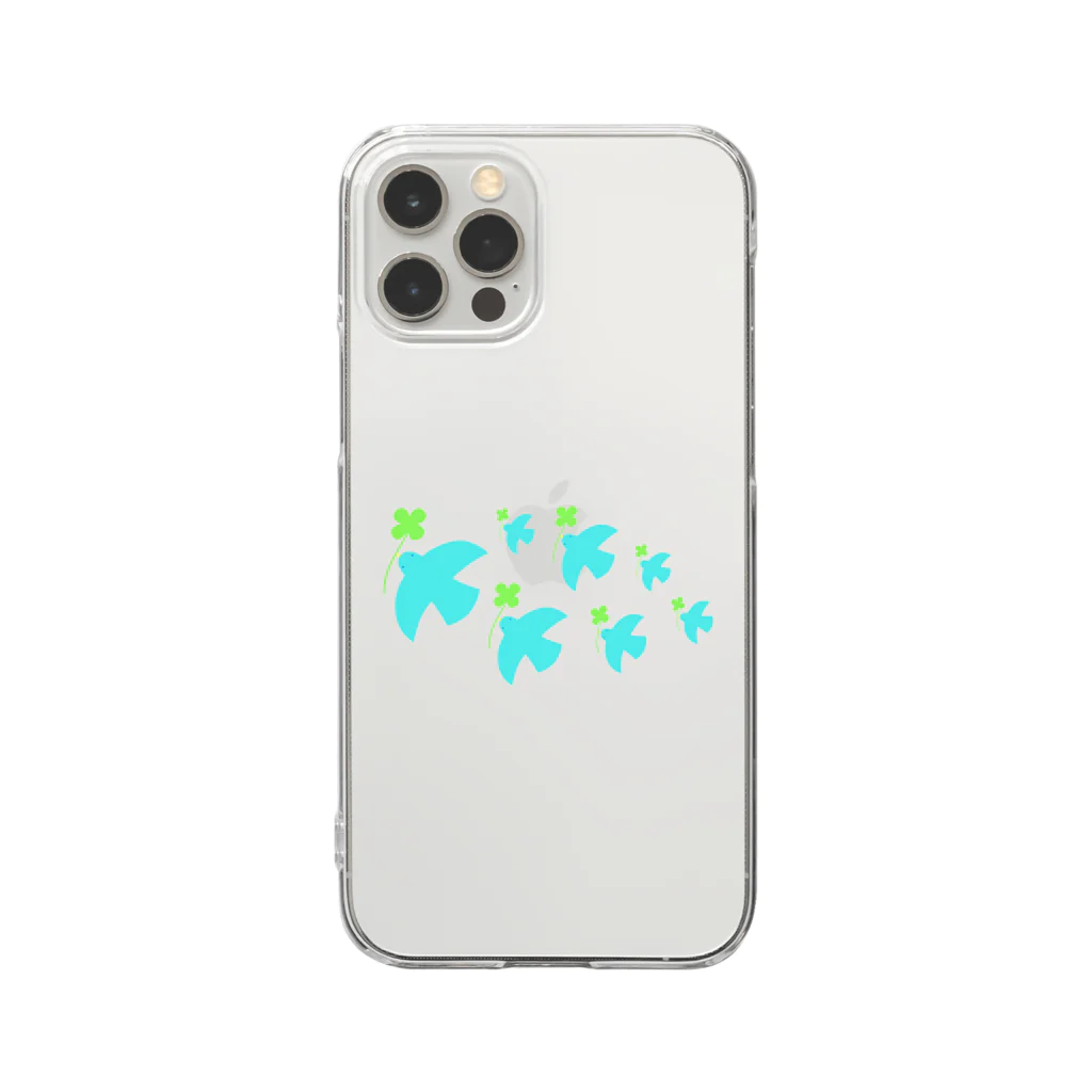 AROMA☆LOVELYのクローバーを運ぶ鳥 Clear Smartphone Case