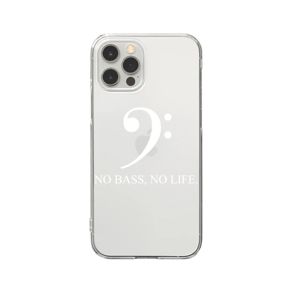 もりてつのNO BASS, NO LIFE. (白文字) Clear Smartphone Case