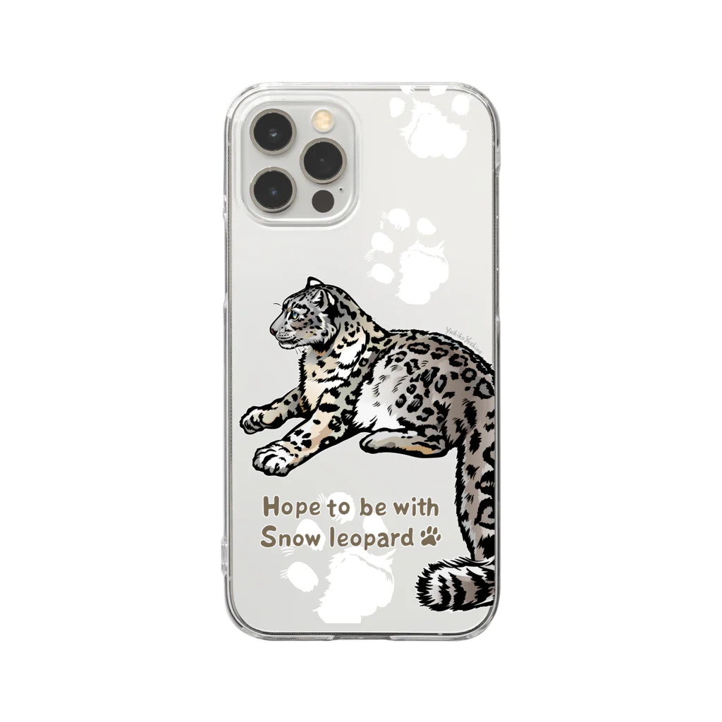 MUSEUM LAB SHOP MITのSnow leopard＊ユキヒョウ　あしあとスマホケース Clear Smartphone Case