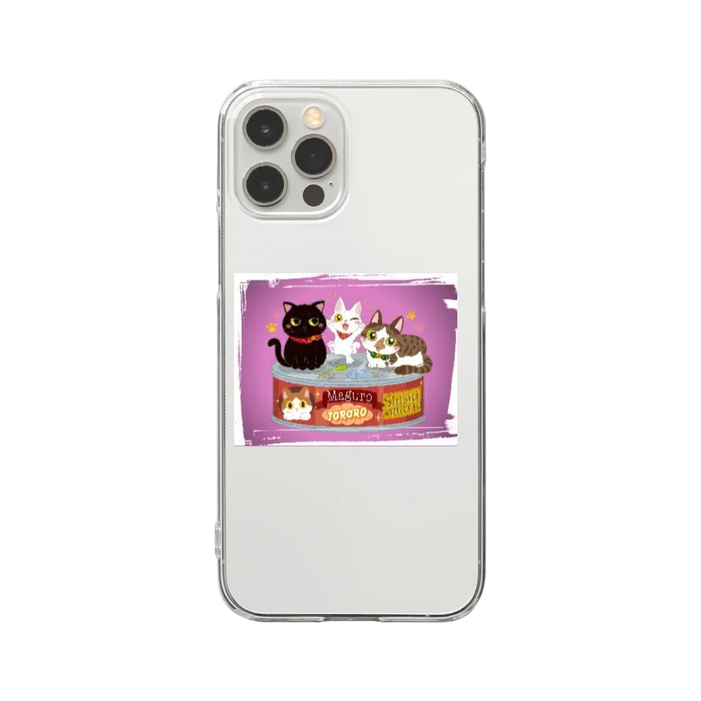 3Nyan's Mom 〜猫グッズ屋さん〜のスリーニャンズ ① Clear Smartphone Case