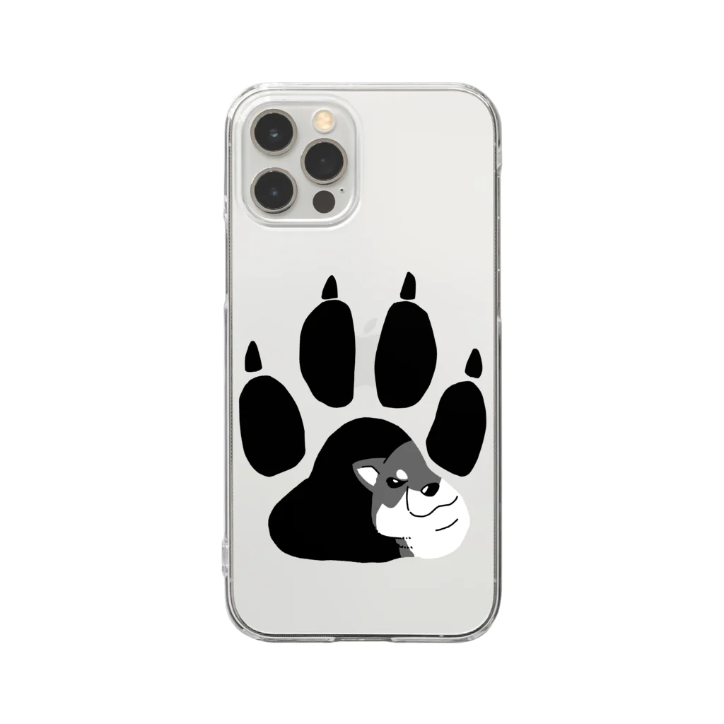 真希ナルセ（マキナル）のちらり柴犬（黒柴） Clear Smartphone Case