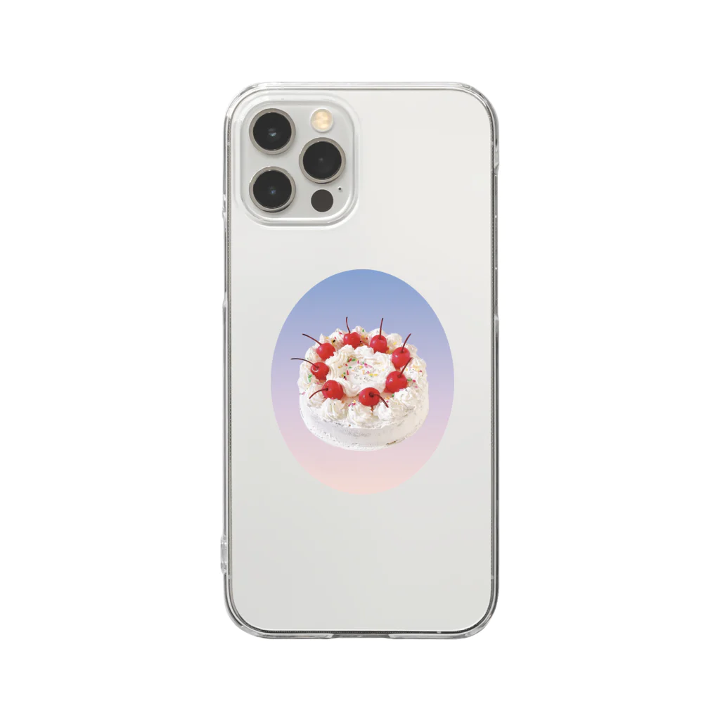 大きい犬のかわいいケーキ Clear Smartphone Case