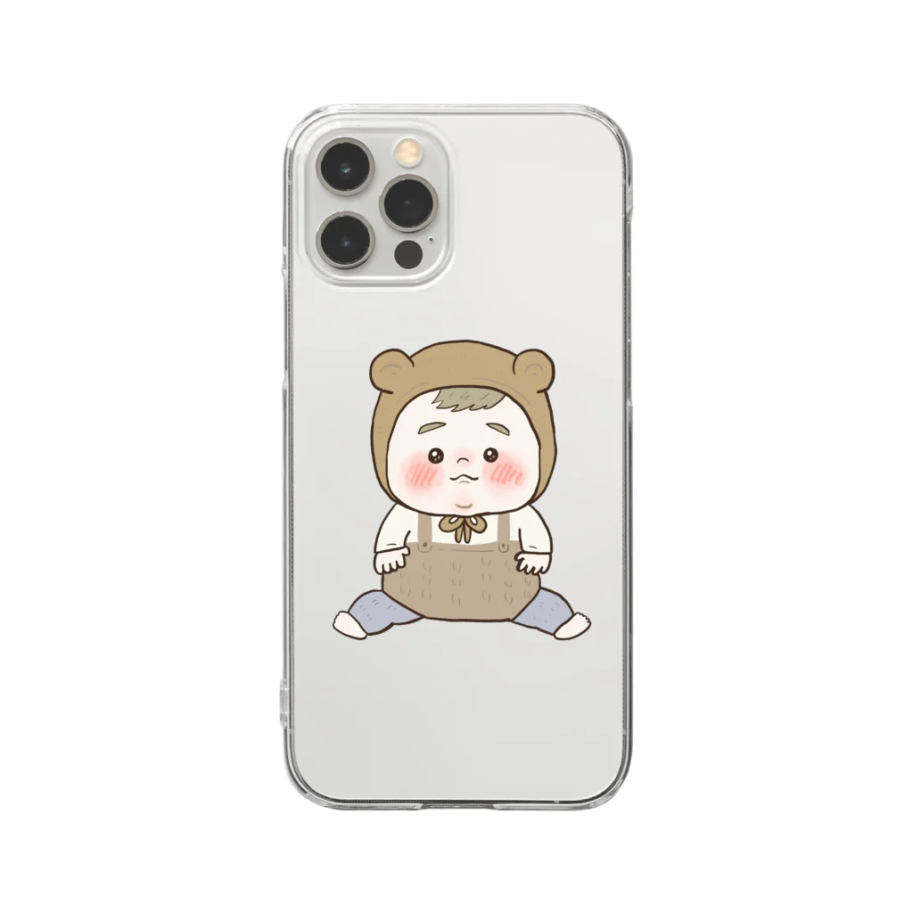 ユユマルのふさふさ赤ちゃん(くま) Clear Smartphone Case