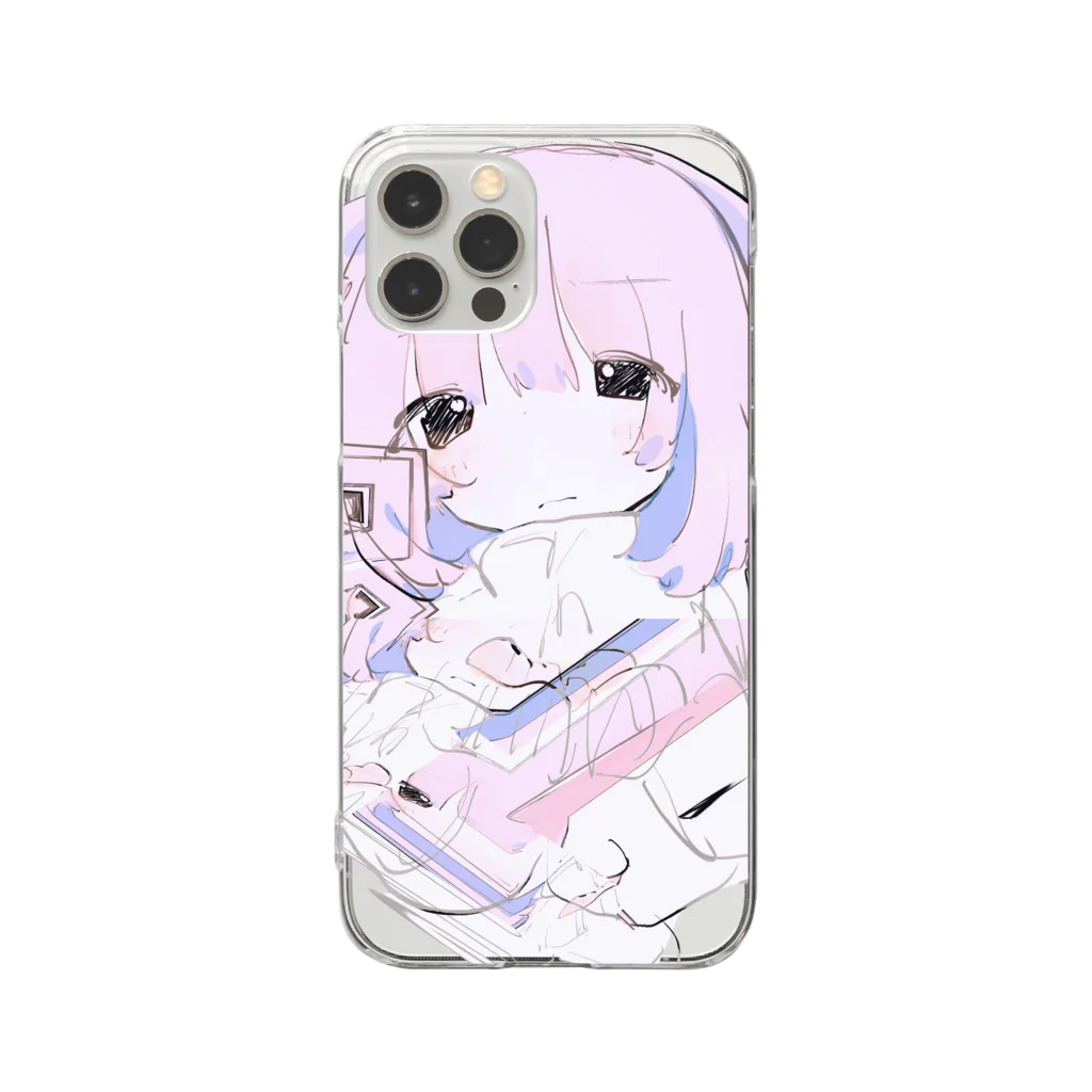 ゆーきんの絵ぐっずの朦朧（桃） Clear Smartphone Case