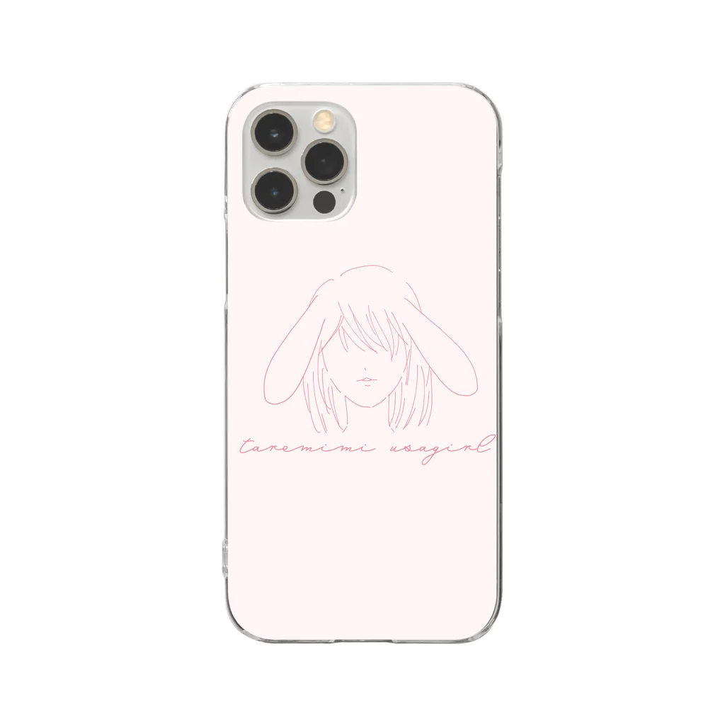 USAGI DESIGN -emi-のたれみみうさガール-ver2 Clear Smartphone Case