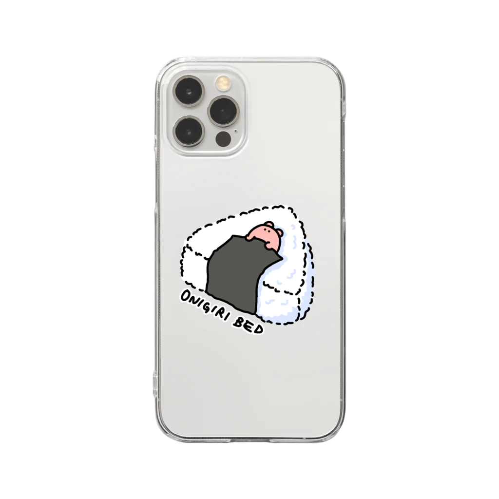 サメとメンダコ[namelessmm2]のONIGIRI BED とメンダコ Clear Smartphone Case