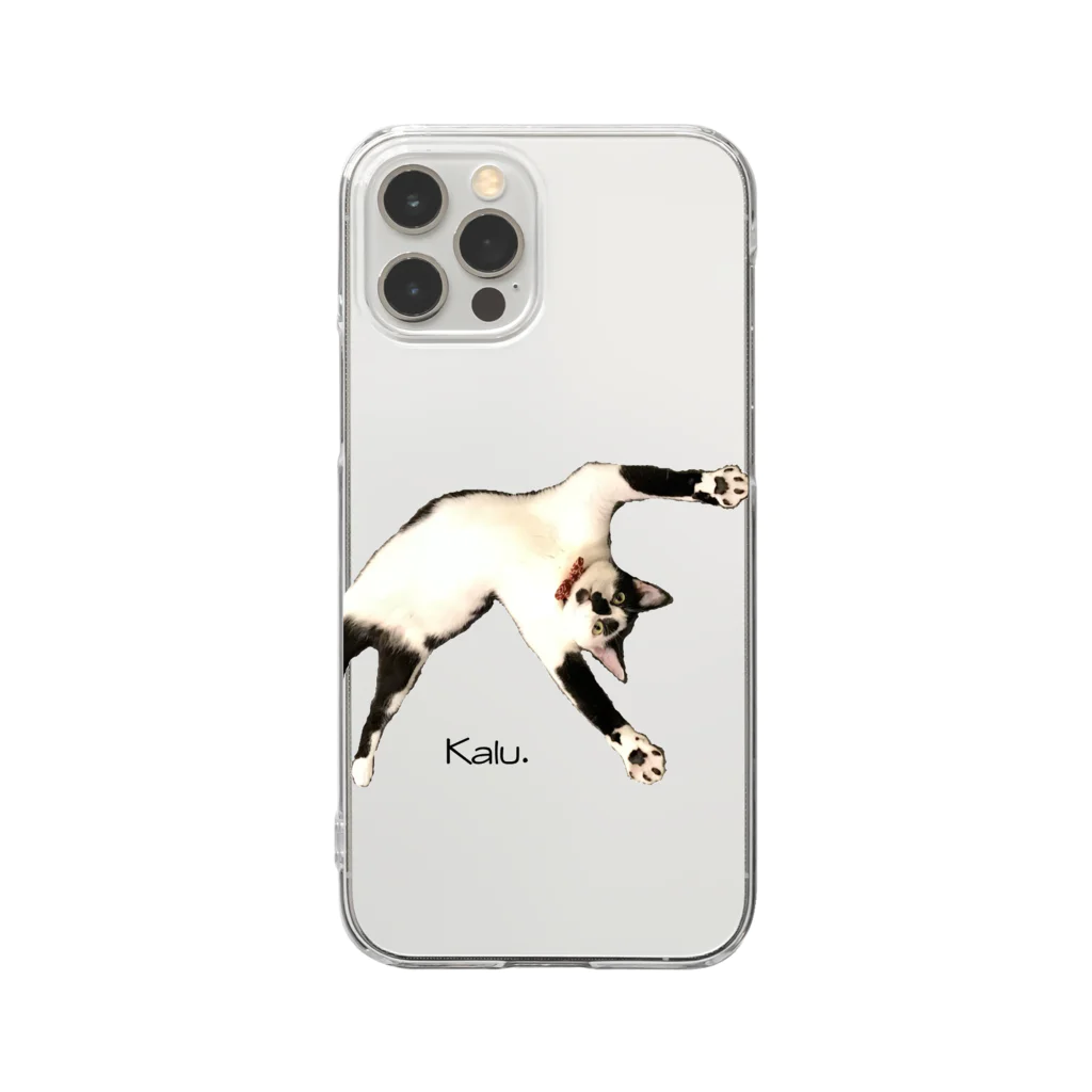 猫カフェ ぶぅたんグッズショップのカルくんバンザイ Clear Smartphone Case