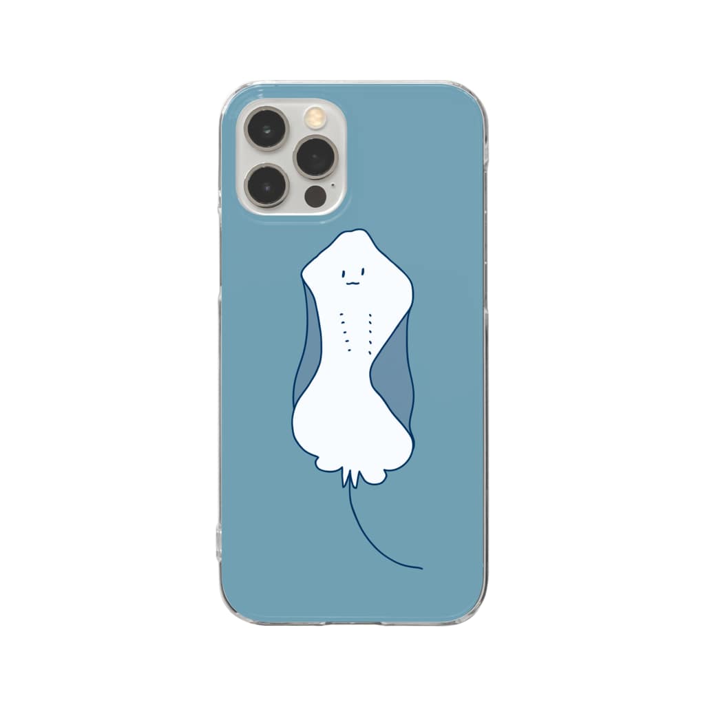 シンプルなかわいいエイ 背景付 Clear Smartphone Cases Iphone By Hb Artworks Blue123 Suzuri