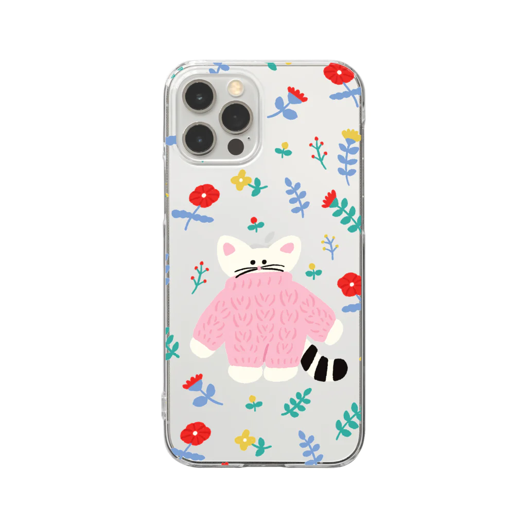 かわべしおん | イラストレーターのflower cat Clear Smartphone Case