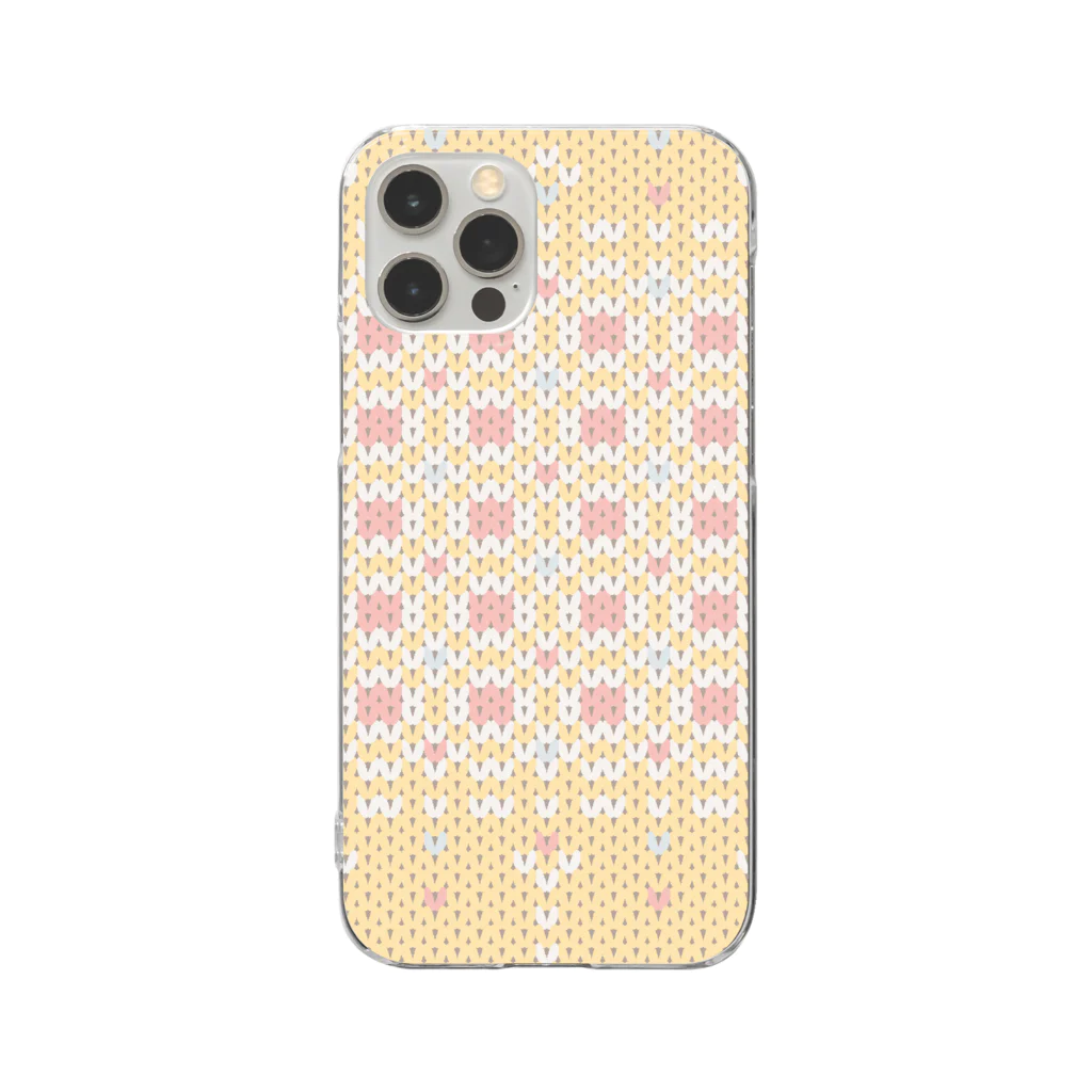 イラスト MONYAAT のDZ102 編み物風ドットイラスト*おはなばたけ Clear Smartphone Case