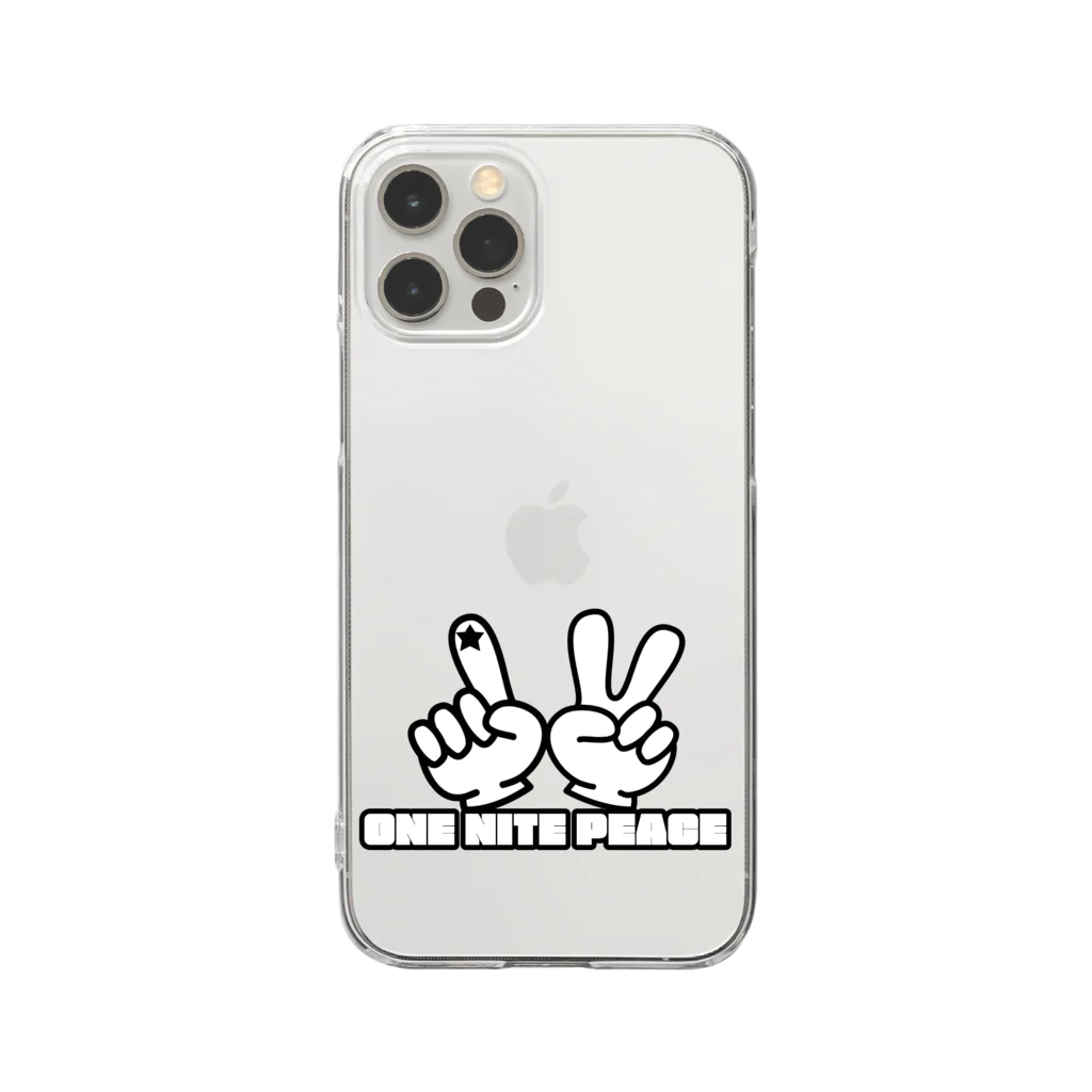 ONE NITE PEACE(ワンナイトピース)のONE NITE  PEACE 指ロゴ Clear Smartphone Case