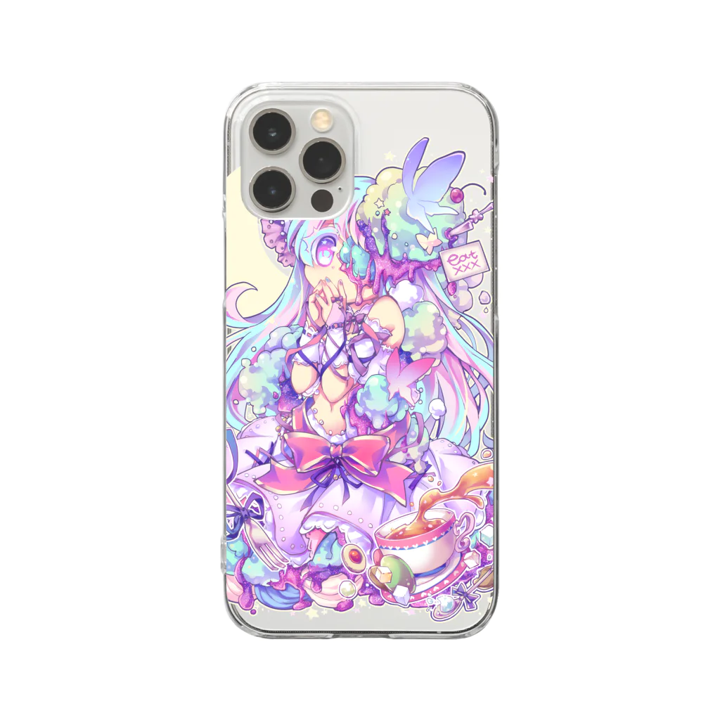 月蝕ざっか店＠SUZURIのeat xxx - 女の子のヒミツ-C Clear Smartphone Case