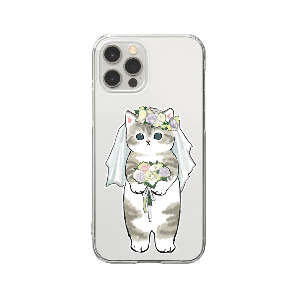 mofusandの花嫁にゃん Clear Smartphone Case