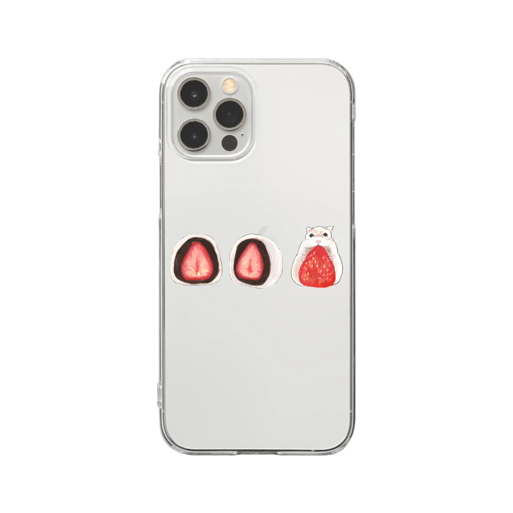 Ralriruのハムスターといちご大福（いきもの×たべものシリーズ） Clear Smartphone Case