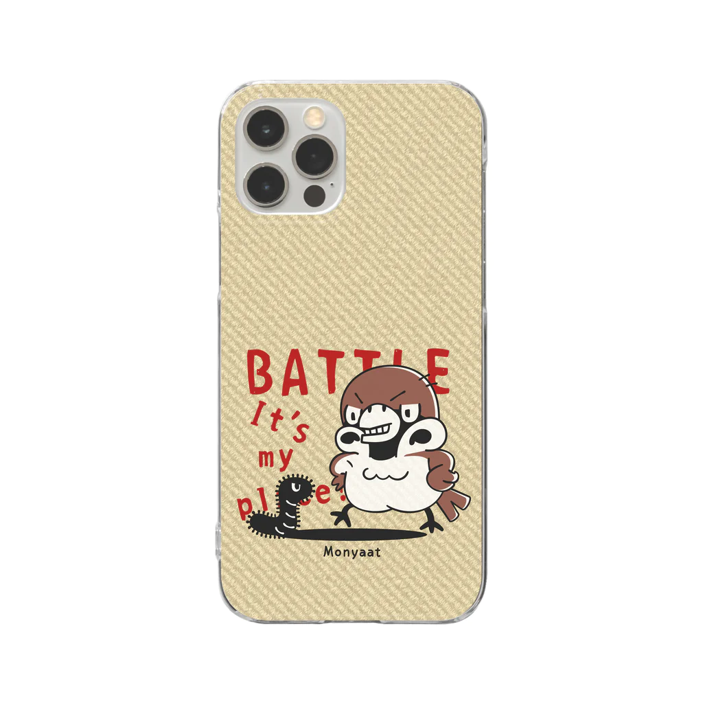 イラスト MONYAAT のCT166 スズメがちゅん*BATTLEちゅん*スマホケース用 Clear Smartphone Case