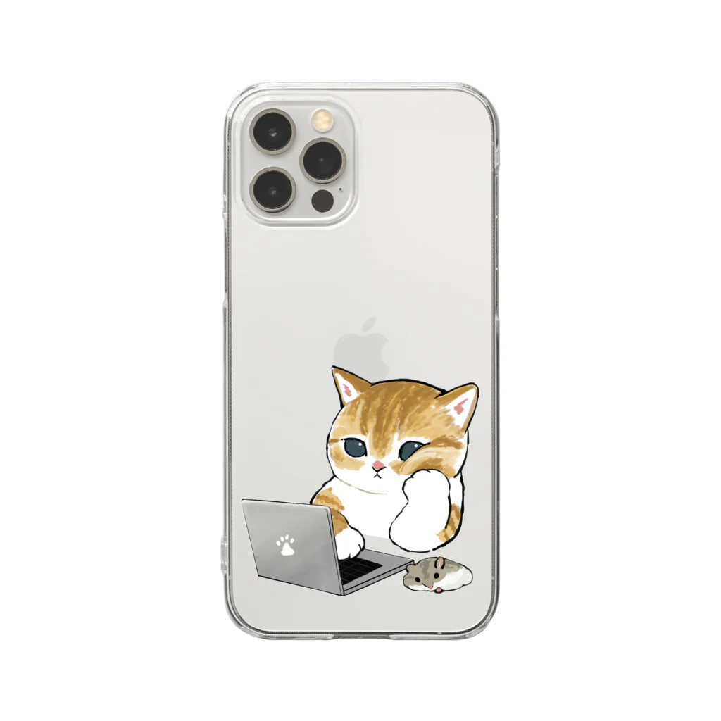 mofusandの在宅勤務にゃん Clear Smartphone Case