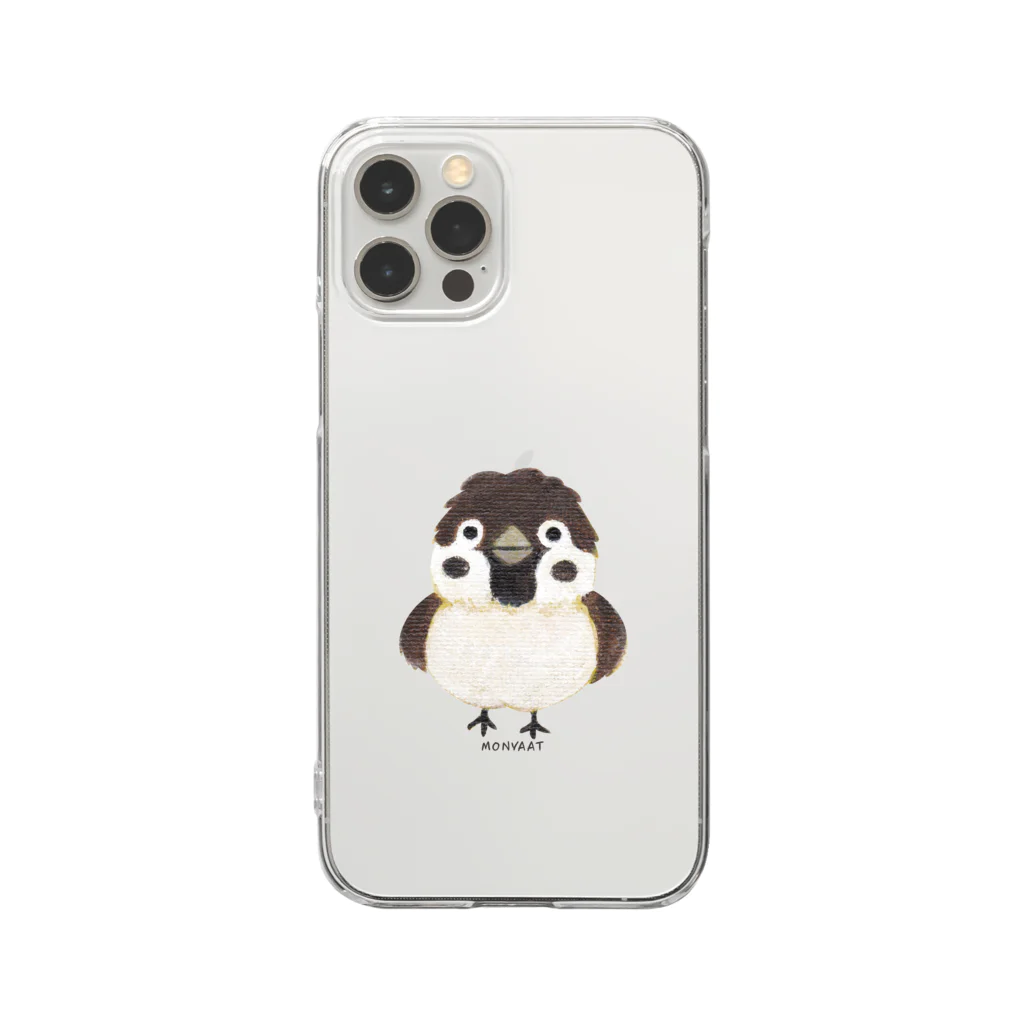 イラスト MONYAAT のスズメがちゅん    *197CB01A Clear Smartphone Case