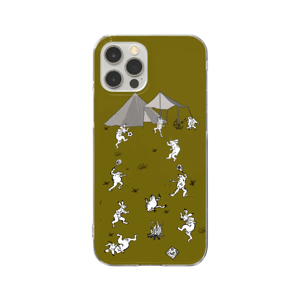 WAMI ARTの野営(キャンプ)オリーブ Clear Smartphone Case