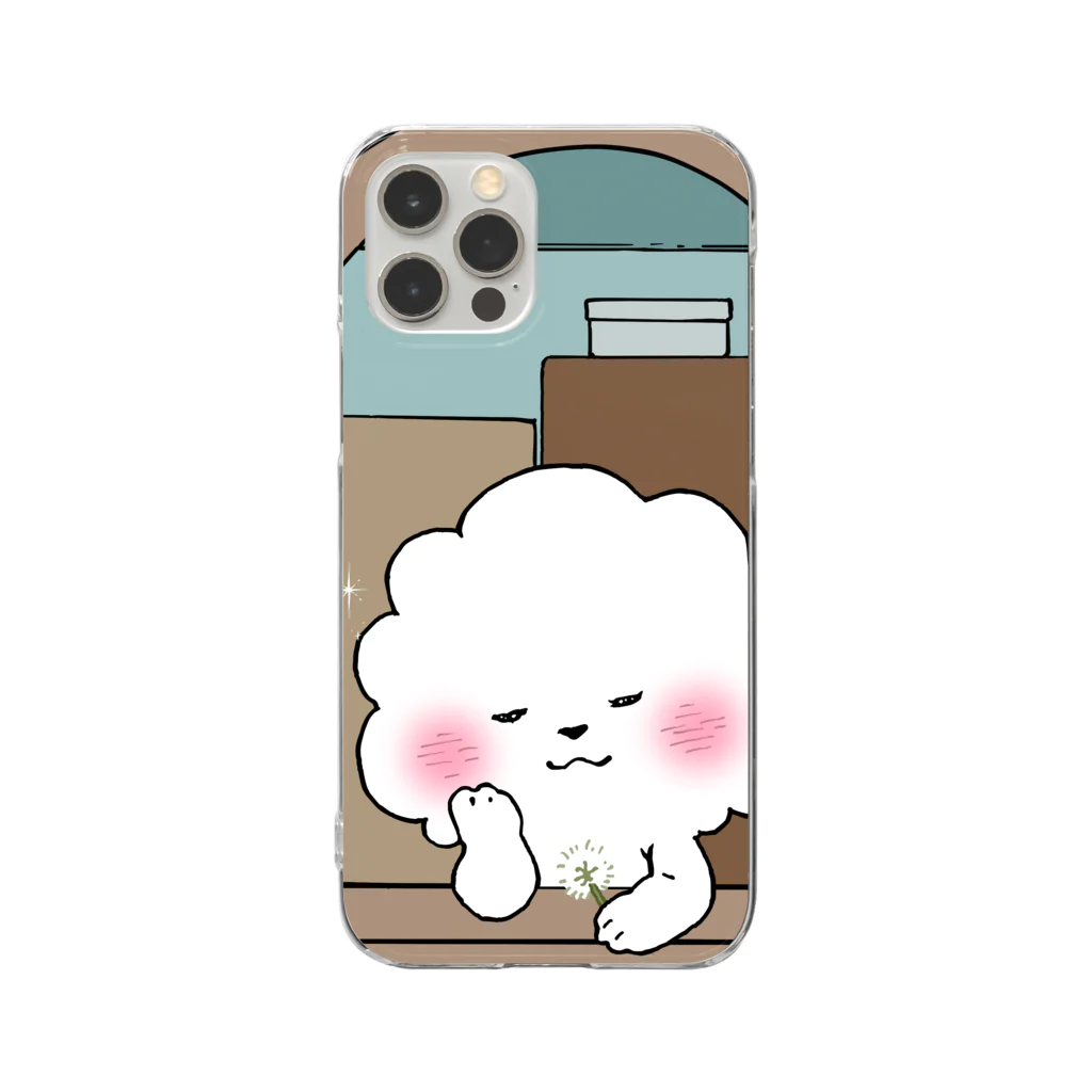 ふわふわアニマルズののんびり。ひとり。 Clear Smartphone Case