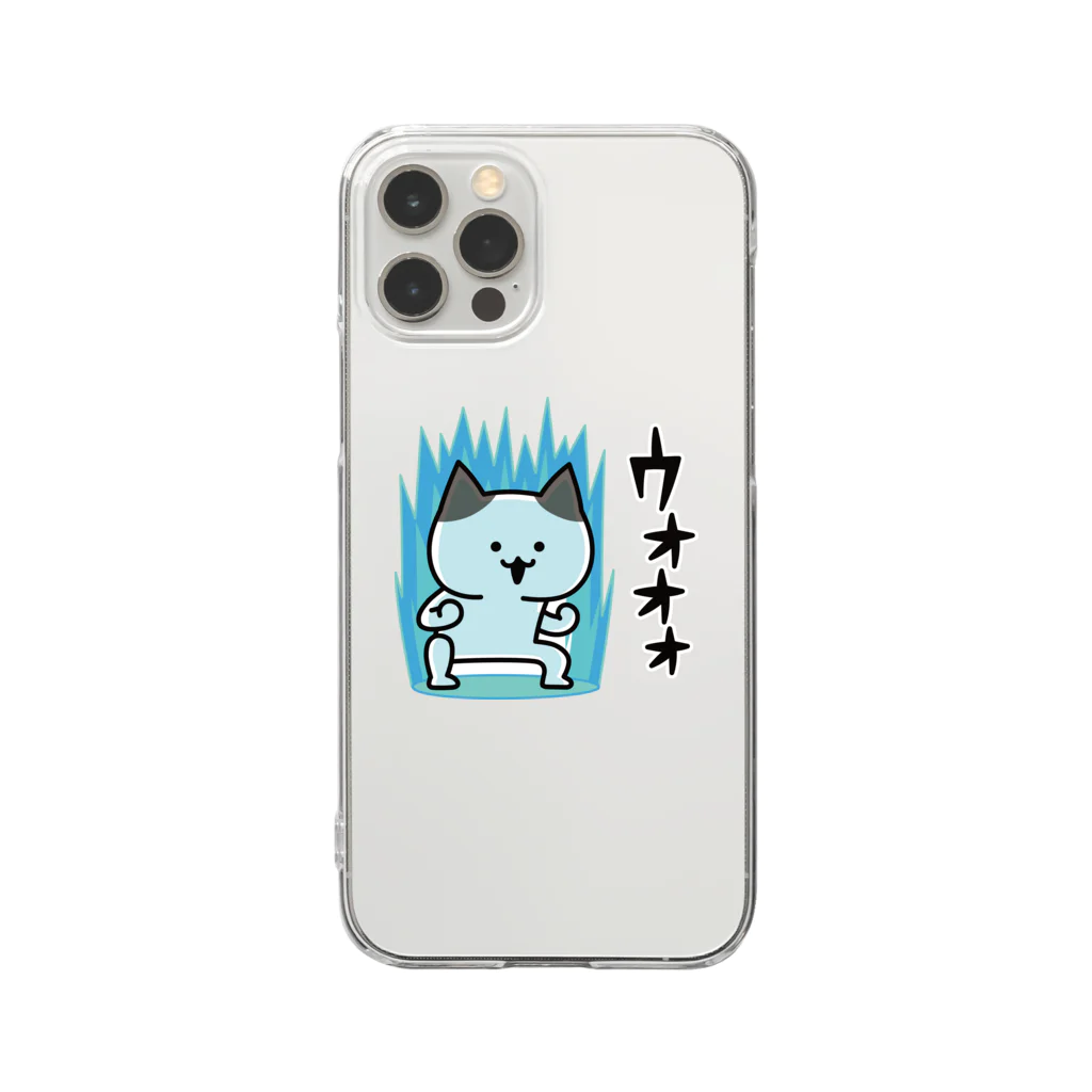 DECORの動きで煽るにゃんこ　気合ver. Clear Smartphone Case