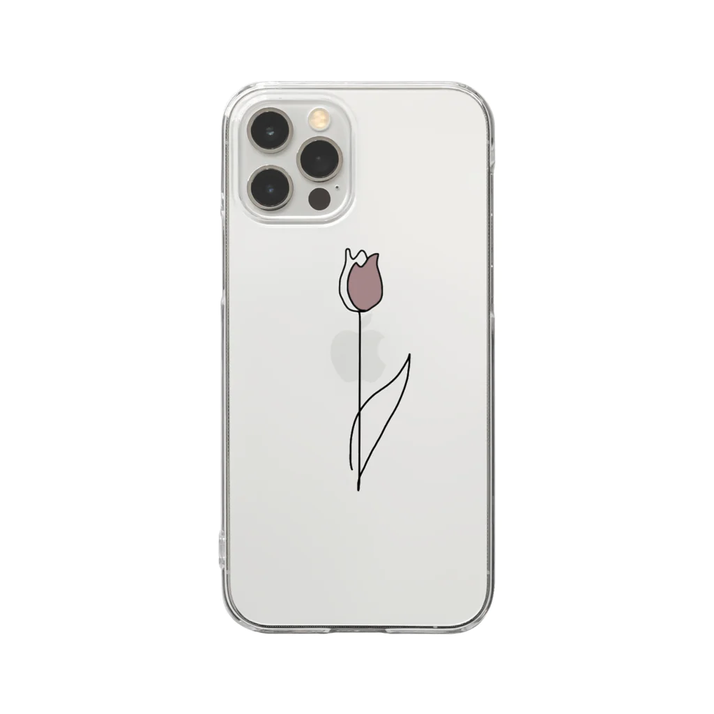 rilybiiの Tulip*線画  Clear Smartphone Case