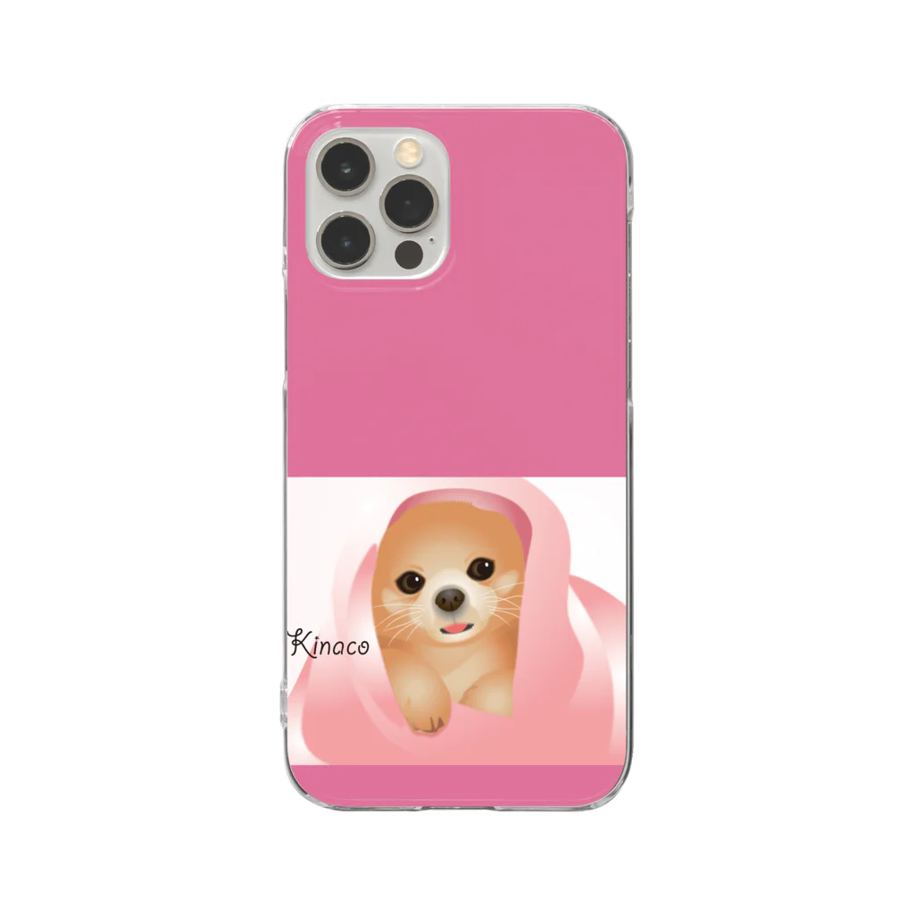 まみおデザインのスマホケース　犬（豆柴） Clear Smartphone Case