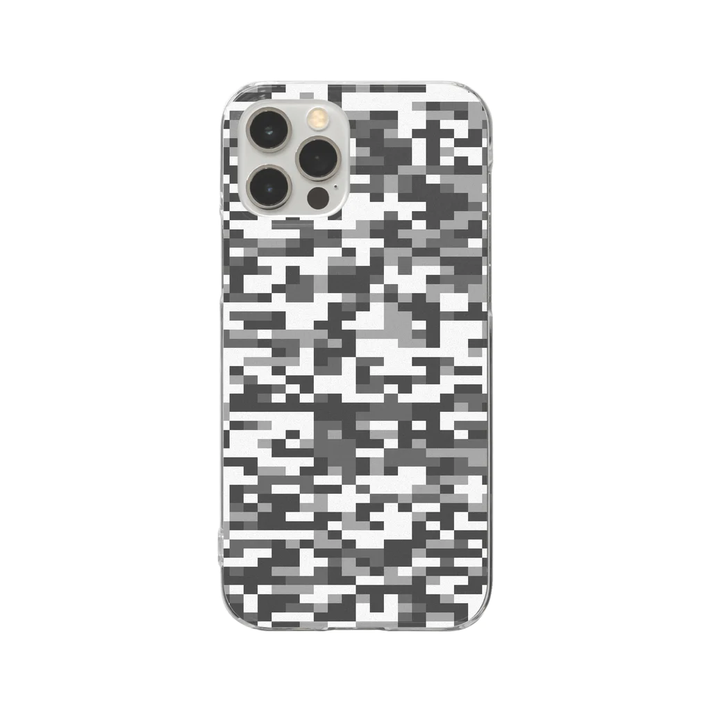 Military Casual LittleJoke のPixCamo 猫色 AmericanShortHair クリアスマホケース