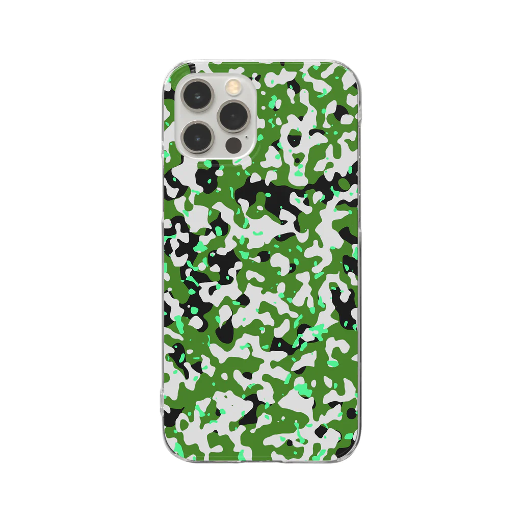 Military Casual LittleJoke のCamo AGR Green アグレッサー迷彩 緑色 サバゲー装備 Clear Smartphone Case