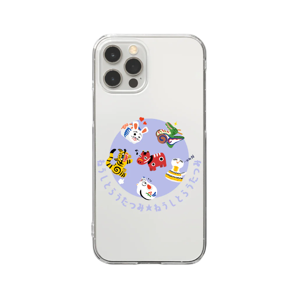 SU-KUのねうしとらうたつみ Clear Smartphone Case