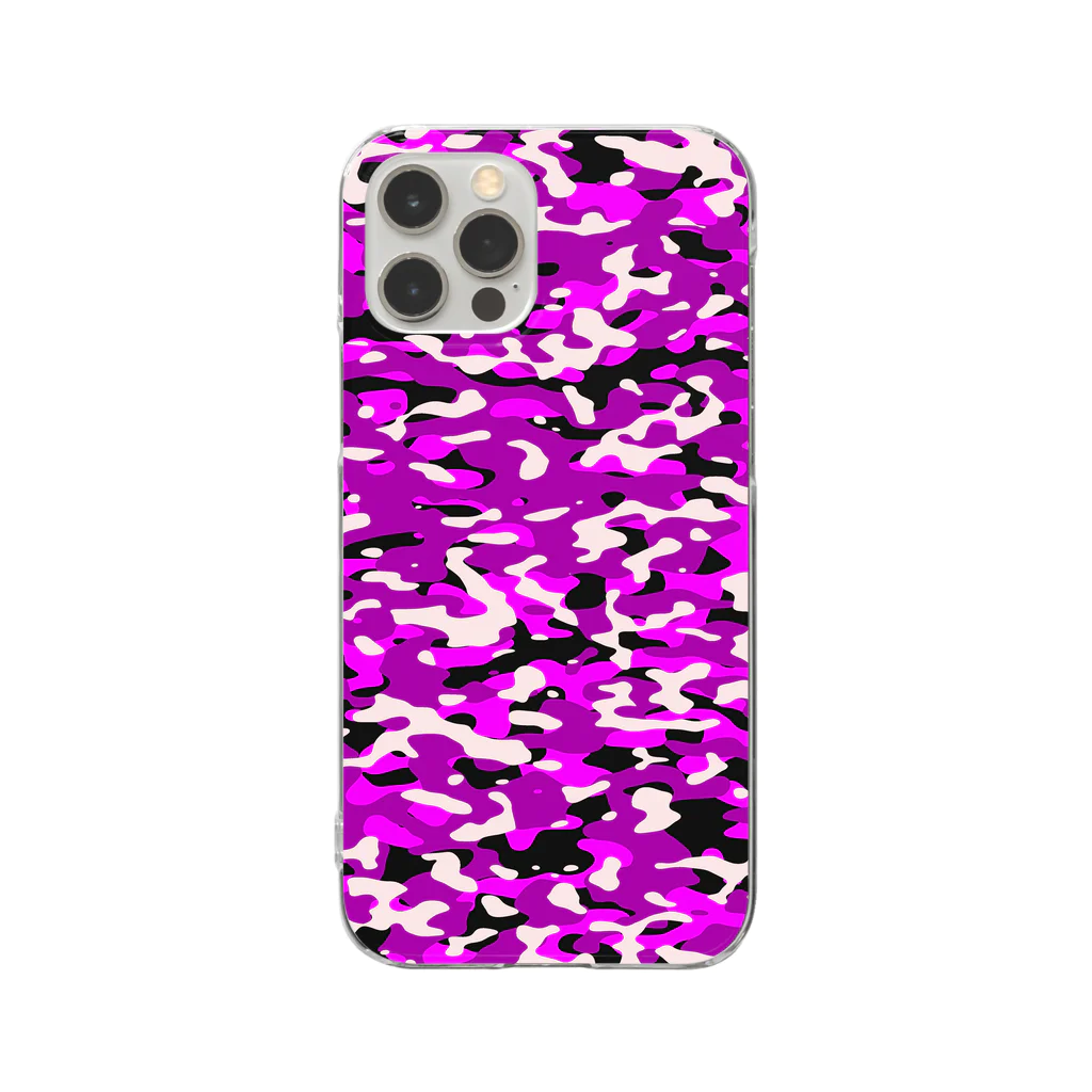 Military Casual LittleJoke のCasualCamo Purple カジュアル迷彩 紫色 Clear Smartphone Case