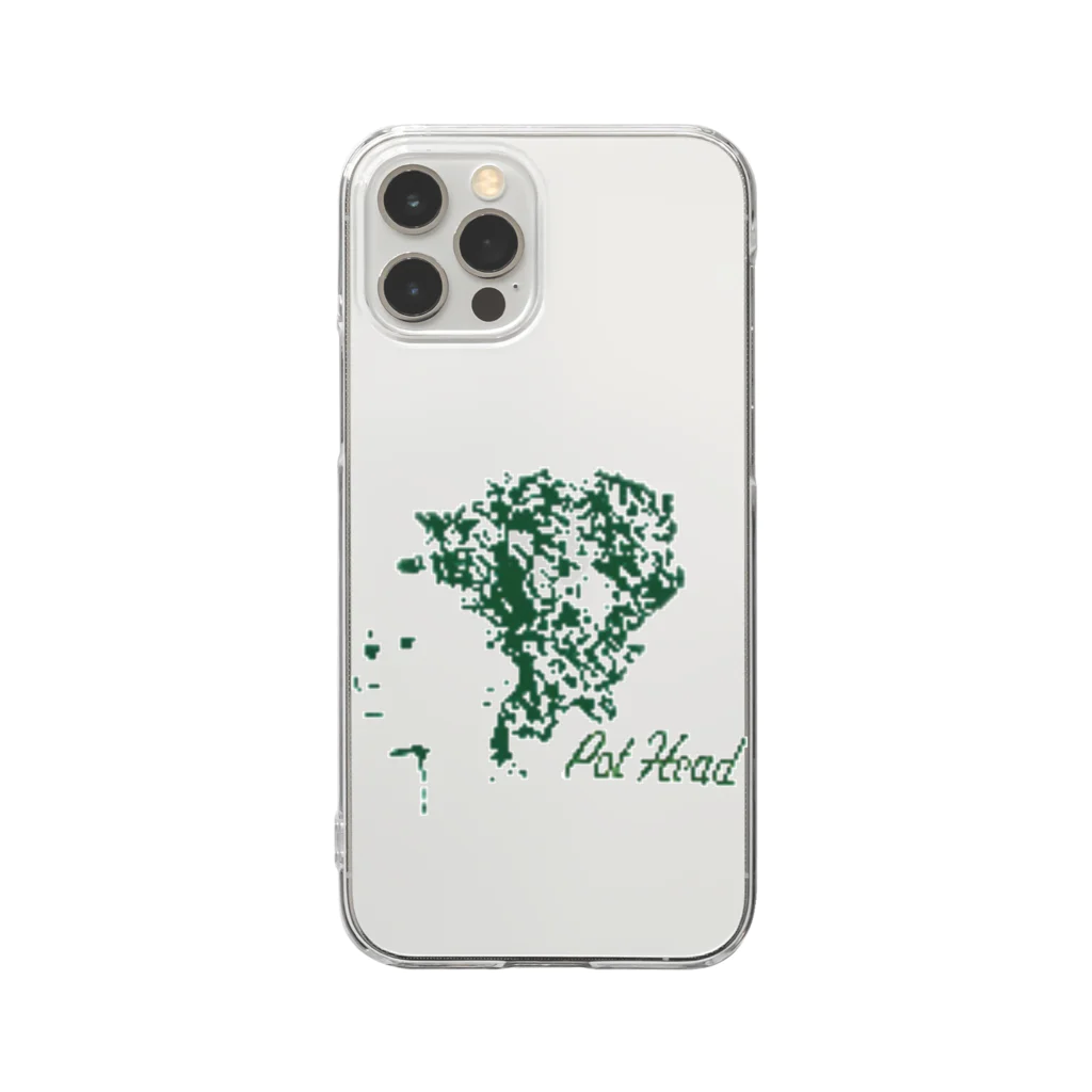 粋屋の💚レトロ風プリント💚    pod head girl シリーズ Clear Smartphone Case