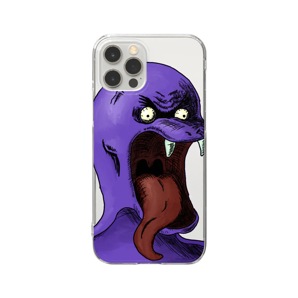 れいしょうのSUZURIのNFT風のコブラ ~Cobra Face Is Scary~ Clear Smartphone Case