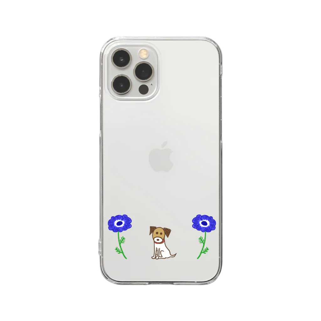 トトエリのジャックラッセルテリアのトトとアネモネ Clear Smartphone Case