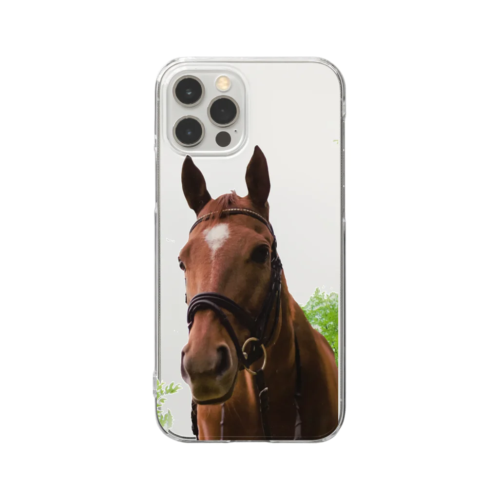 Teatime ティータイムの牧場 乗馬 馬術の馬 Clear Smartphone Case