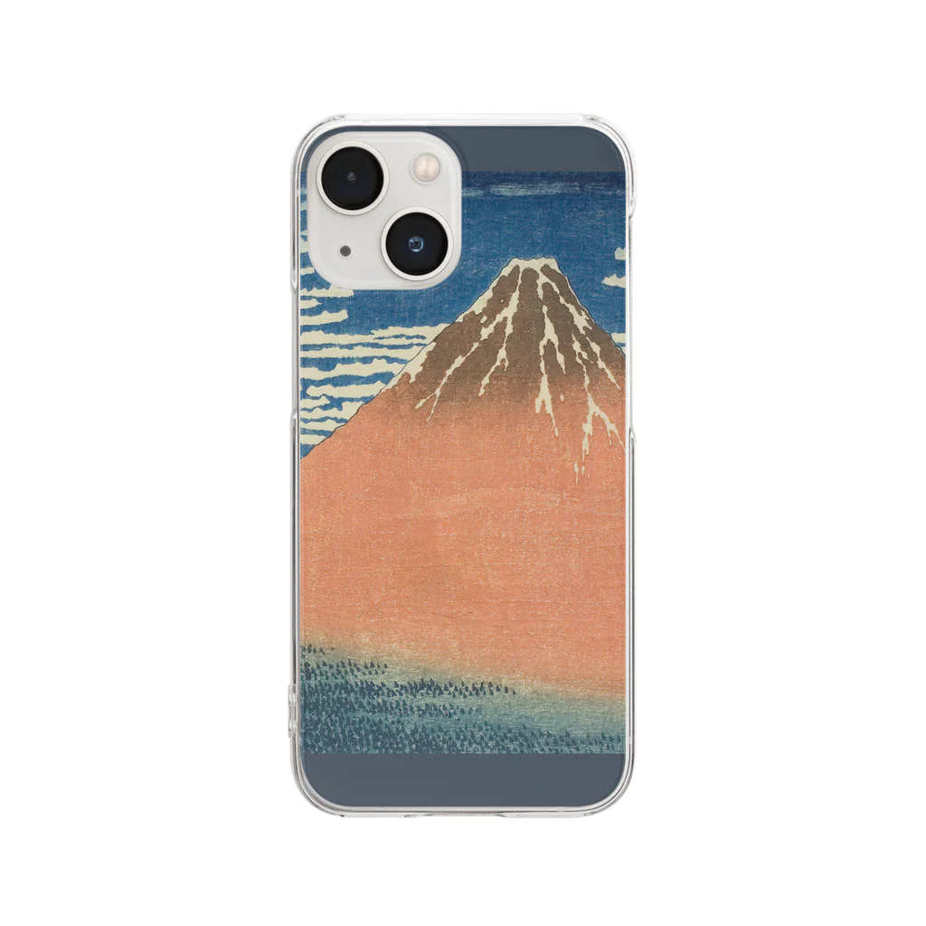 SONOTENI-ARTの003-004　葛飾北斎　『富嶽三十六景　凱風快晴』　クリア　スマホケース　iPhone 13mini/12mini/11Pro専用デザイン　CC4 クリアスマホケース