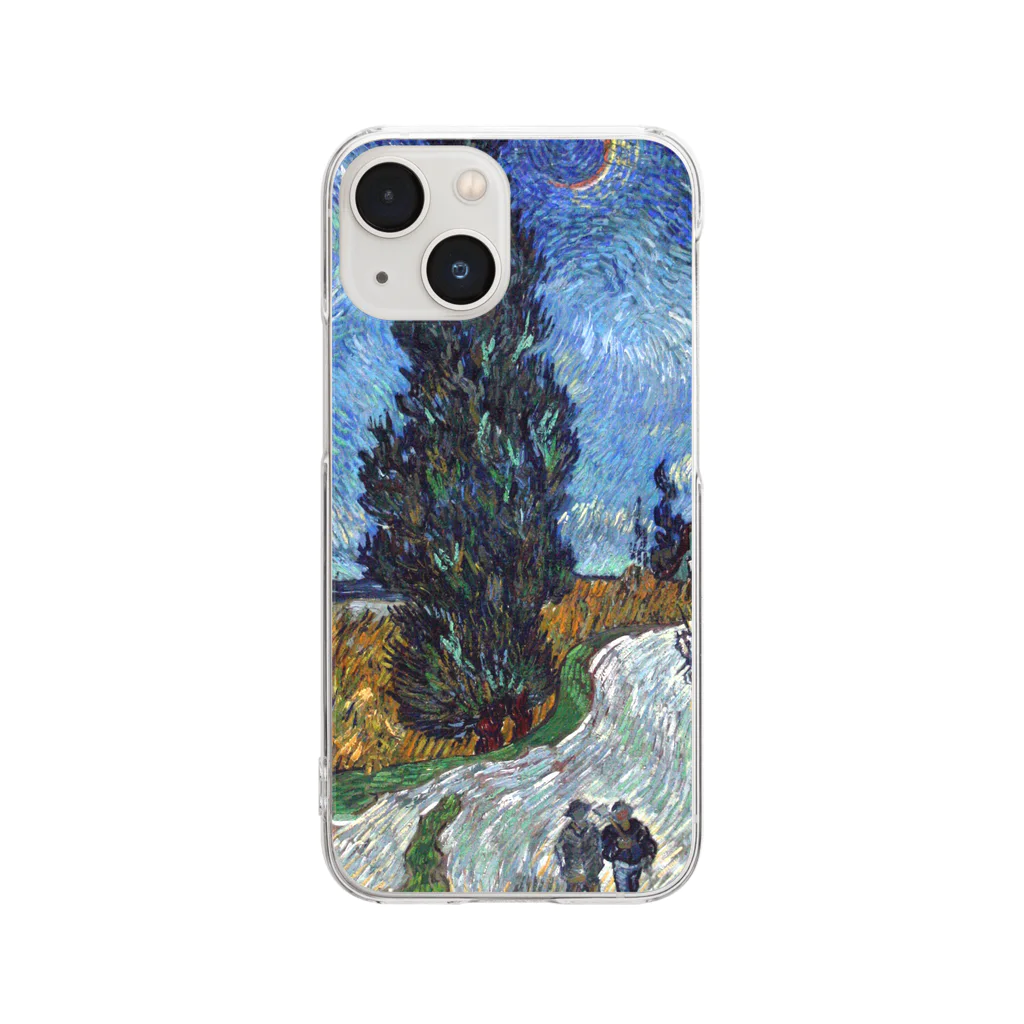 SONOTENI-ARTの005-003　ゴッホ　『糸杉と星の見える道』　クリア　スマホケース　iPhone 13mini/12mini/11Pro専用デザイン　CC4 Clear Smartphone Case
