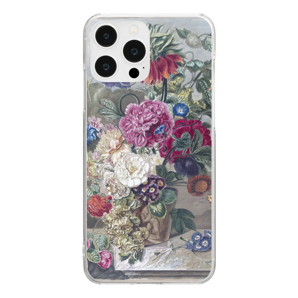 PALA's SHOP　cool、シュール、古風、和風、のflower arrangement アントニー・ヴァン・デン・ボス 1778-1838年 Clear Smartphone Case