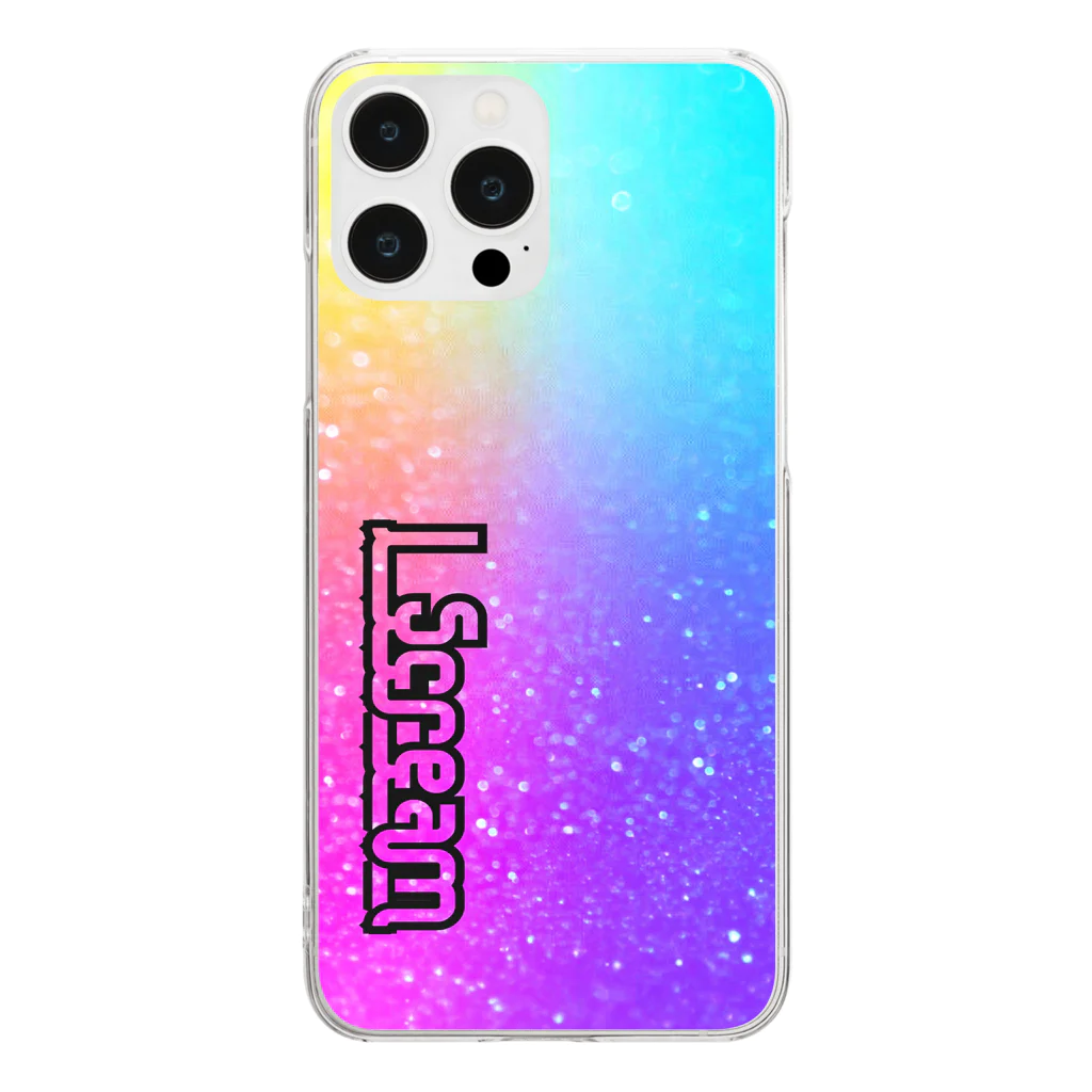DOLUXCHIC RAYLOのBK I Scream Glitter Rainbow Clear Smartphone Case