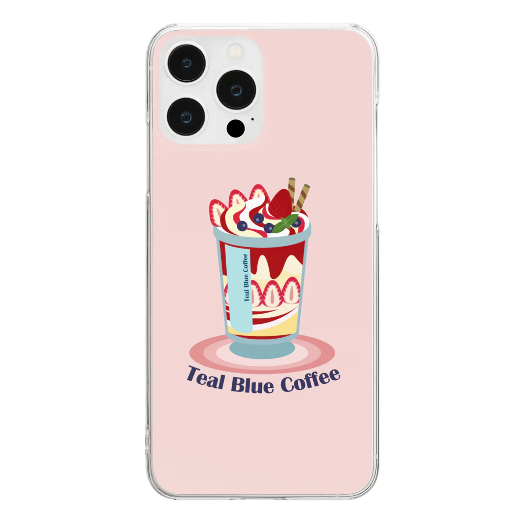 Teal Blue CoffeeのSpecial strawberry Clear Smartphone Case