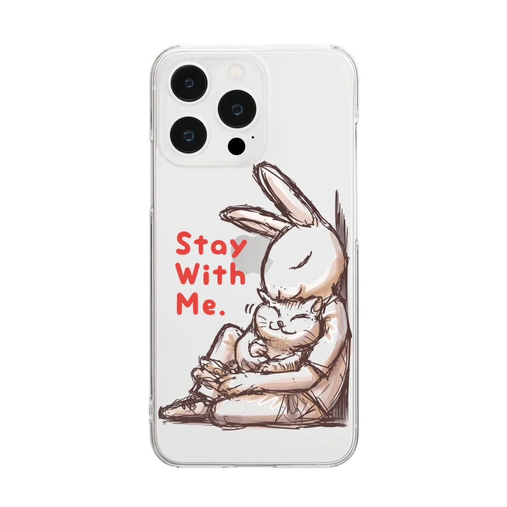 BeachBunnyのうさぎとねこ　Stay With Me Clear Smartphone Case