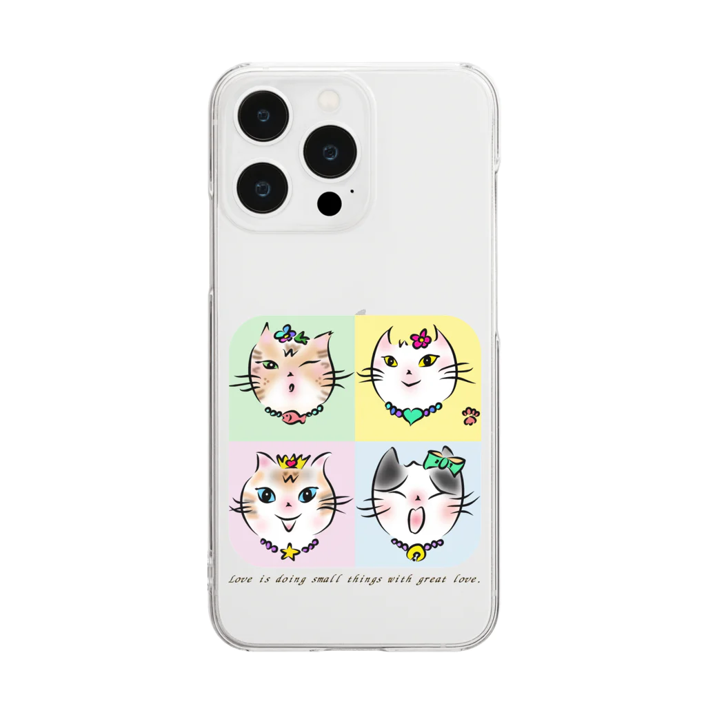 りんころRinのソーing部の保護猫　名言１小さな愛 Clear Smartphone Case