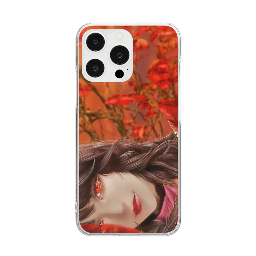 詠美びゃく夜 shopの紅花 Clear Smartphone Case