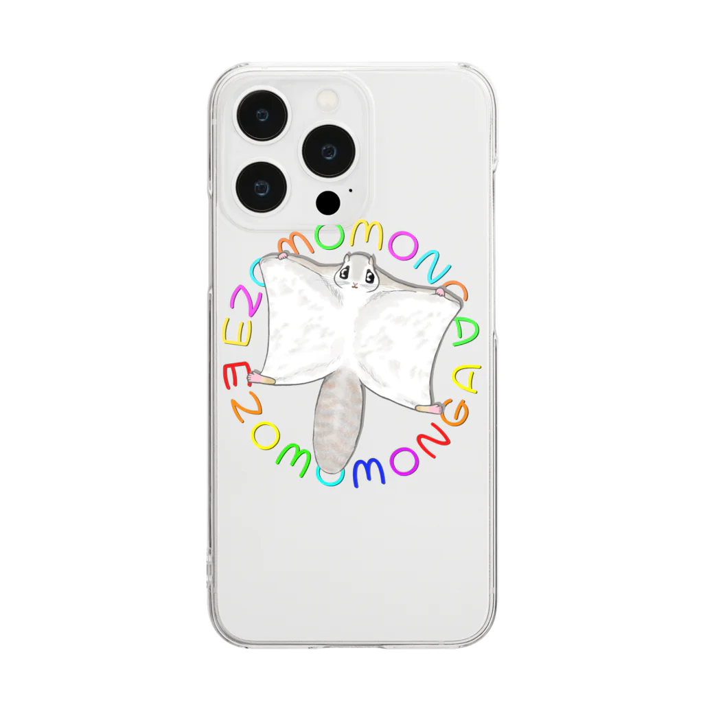 LalaHangeulのEZOMOMONGA(エゾモモンガさん) Clear Smartphone Case